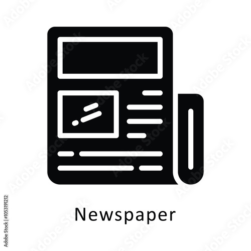 Newspaper vector Gylph Design icon. Workplace Symbol on White background EPS 10 File