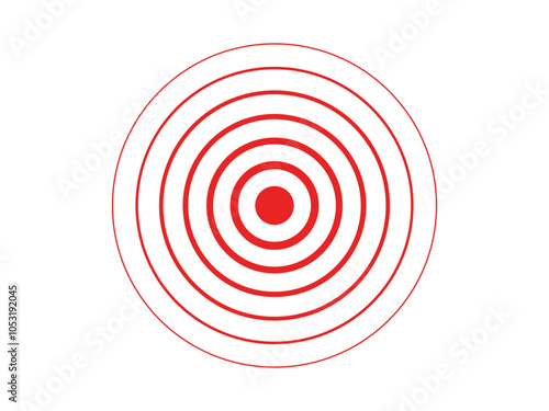 red radar symbol icon vector illustration on transparent background