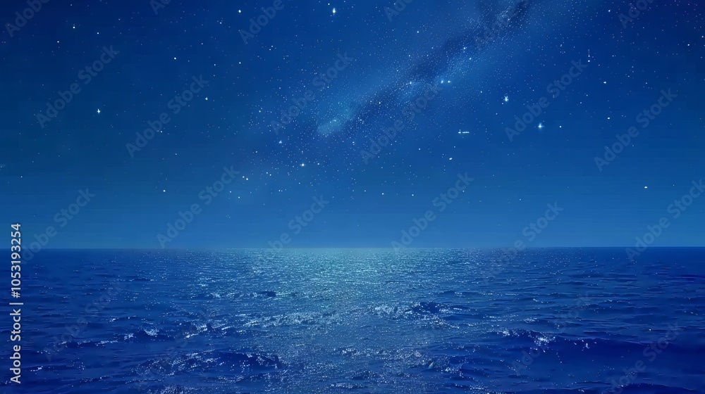 Fototapeta premium Starry night sky over calm ocean