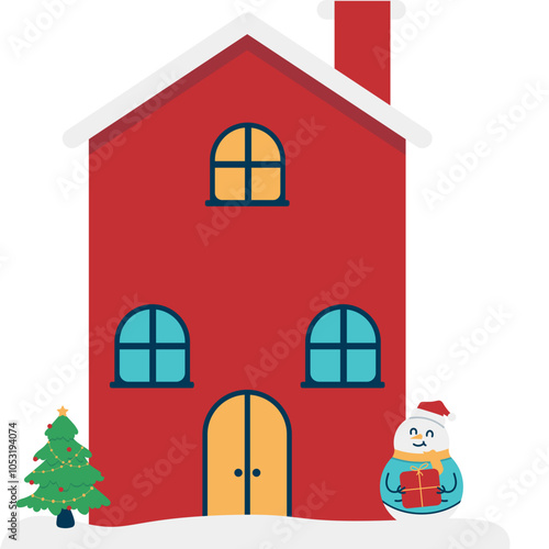 Christmas House Illustration