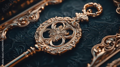 Ornate Golden Key Detail