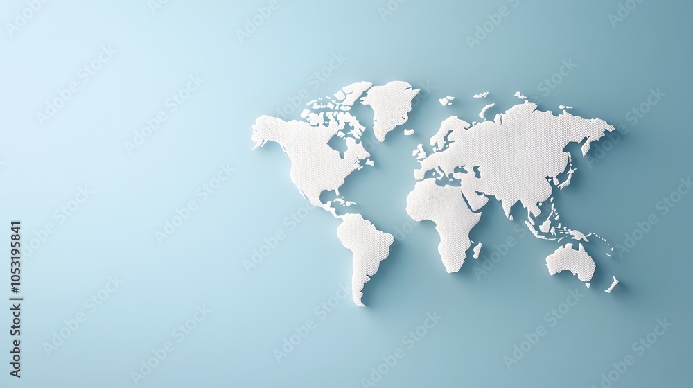 Naklejka premium Conceptual 3D of a global business strategy map showcasing international expansion and technology driven growth potential
