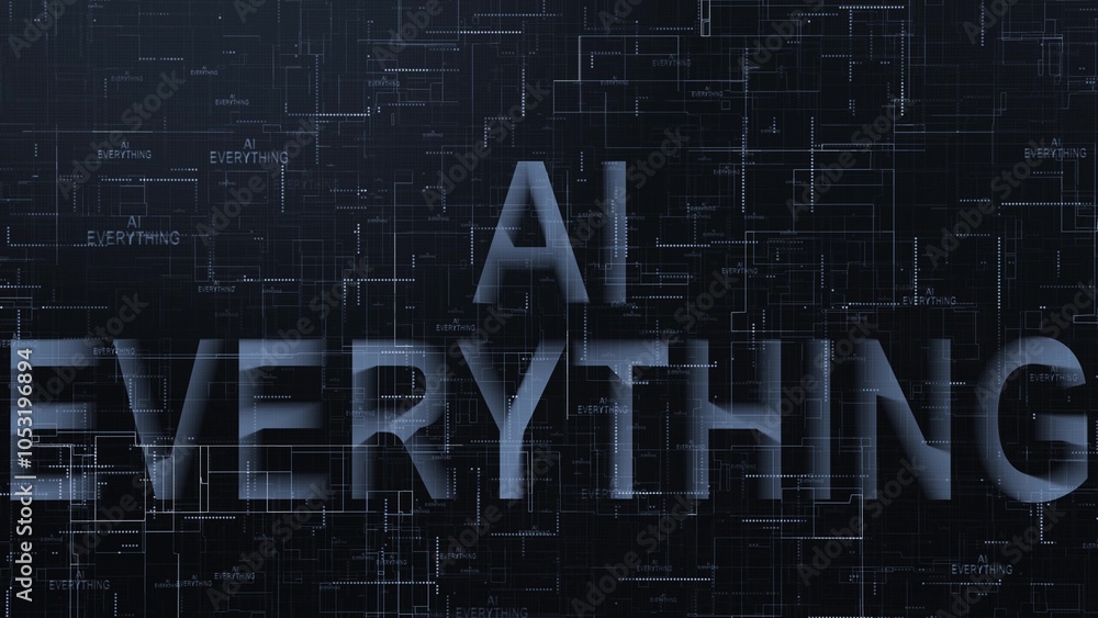 Obraz premium AI everything text technology data line