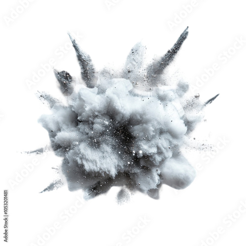 Sparkling background, silver glitter explosion. Vector dust, diamonds, snow on white background