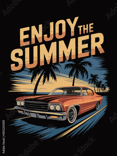 ENJOY THE SUMMER T-Shirt Design in Vector