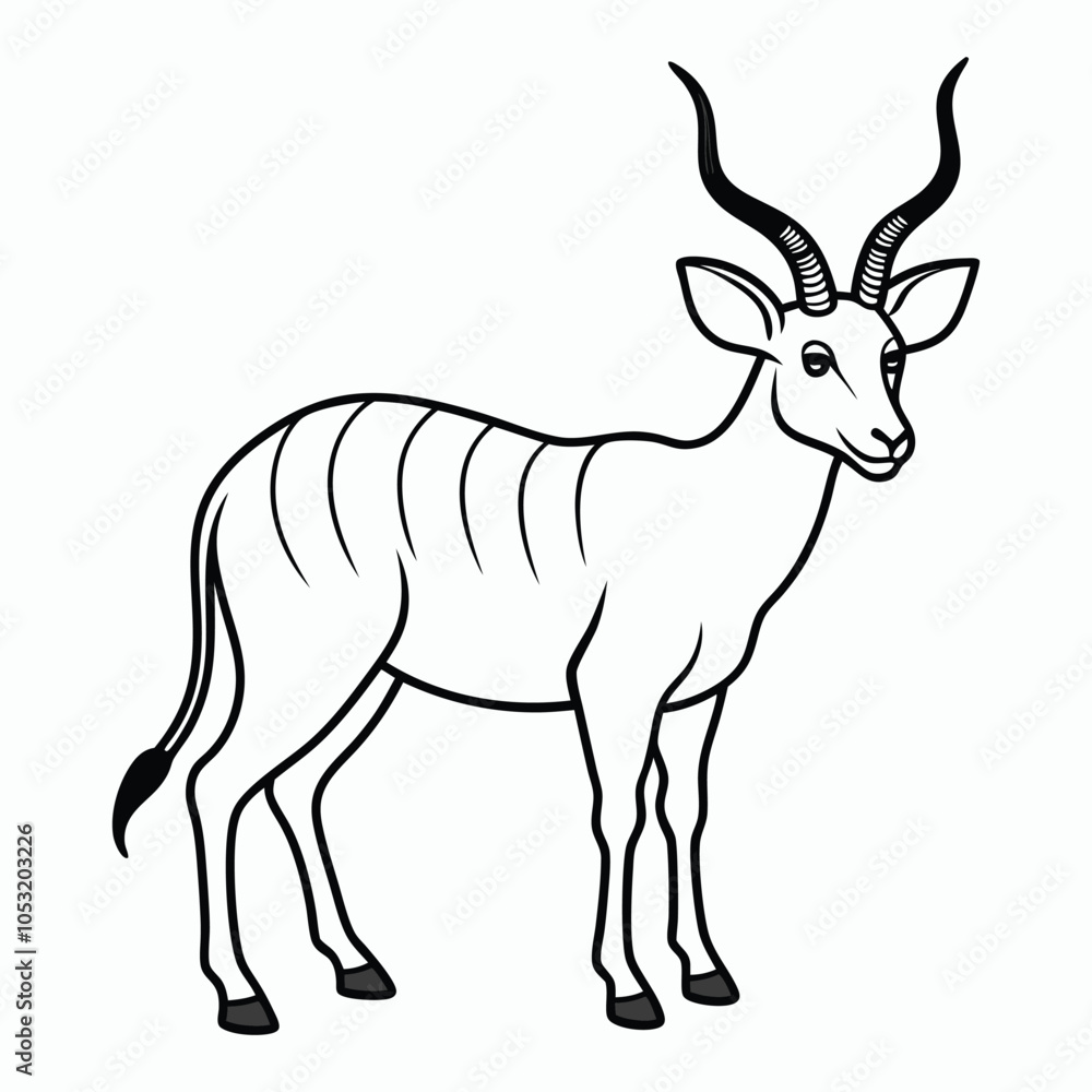 vector saola on white background