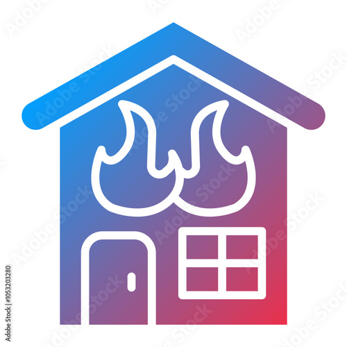 Burning House icon style