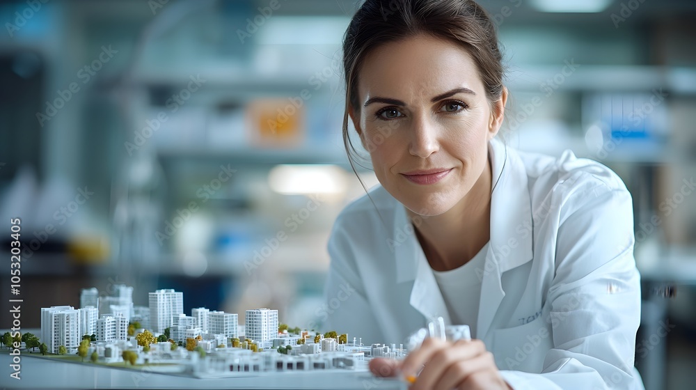 Female Civil Engineer Showcases Innovative 3D City Model Design Concept ...