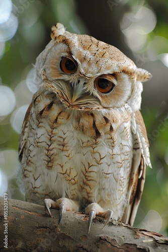 an Owl cocking his head to ask Whodo there photo