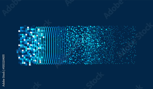 Technology background. Big data visualization concept. Information artificial neural network