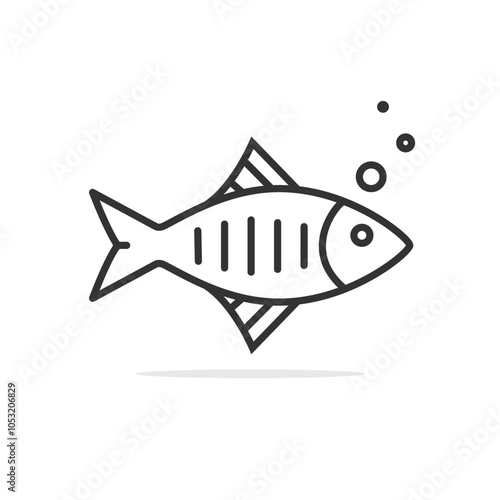Outlines fish icon isolated vector illustration.