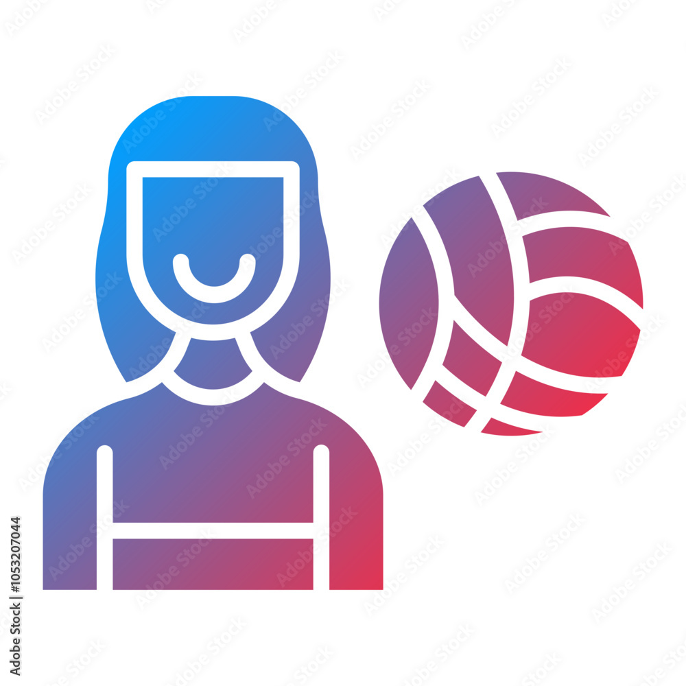 Obraz premium Lady Player icon style