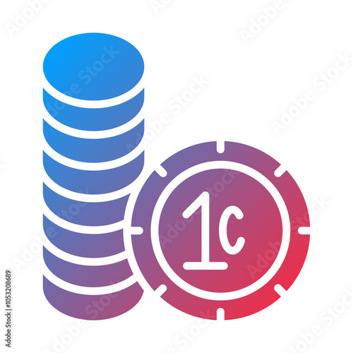 One Cent Coins icon style