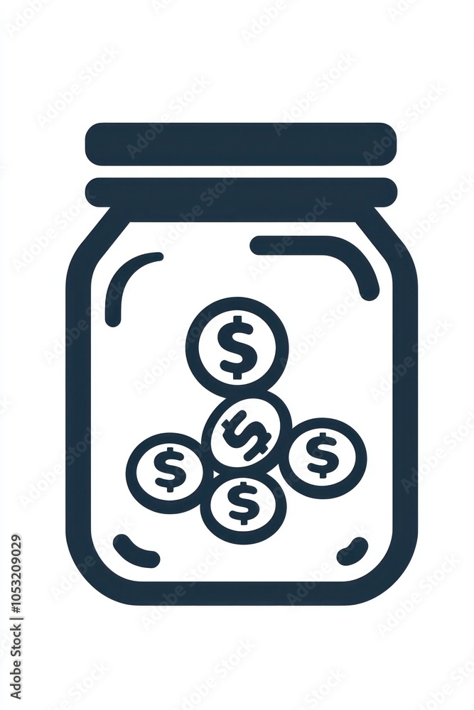 Sleek and clean savings jar glyph icon for depicting savings. Sleek and clean savings jar glyph icon for depicting savings.