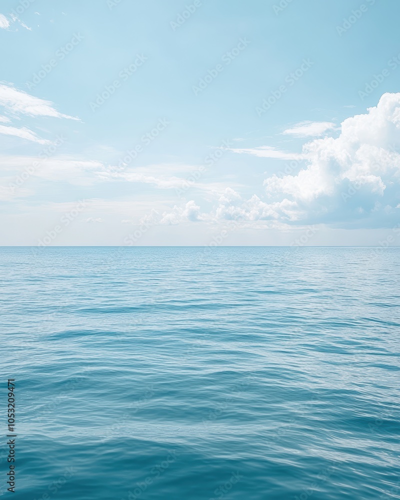 Obraz premium Tranquil Ocean View Under Vast Blue Sky