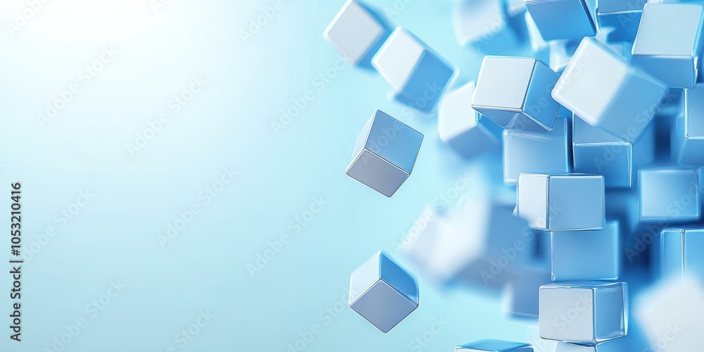 Floating 3D Cubes in Clean Environment Floating 3D Cubes in Clean Environment
