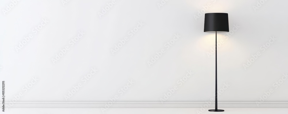 Obraz premium Elegant minimalist floor lamp with adjustable settings for a simple and modern home decor.