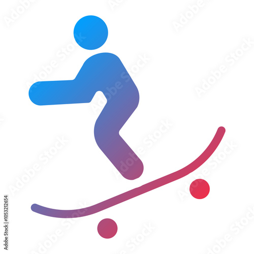 Skateboarding icon style