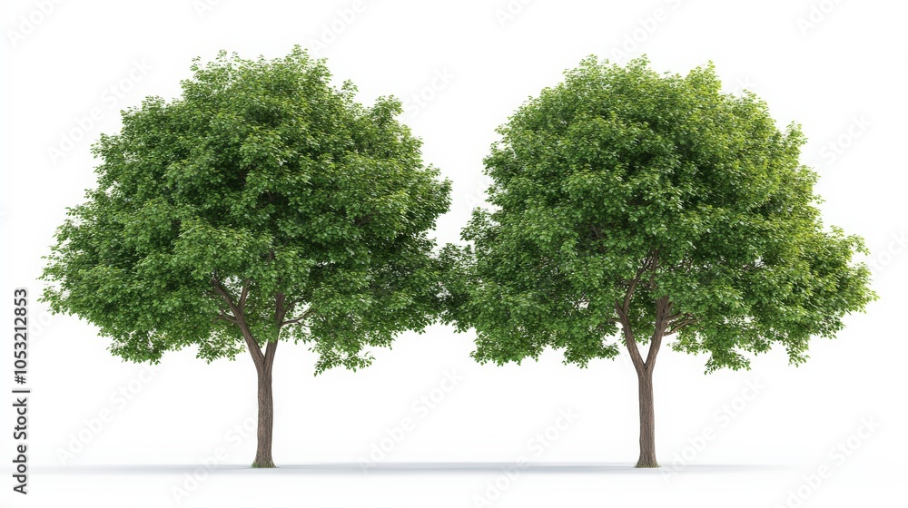 Lush and Verdant Deciduous Trees in a Serene Landscape Lush and Verdant Deciduous Trees in a Serene Landscape