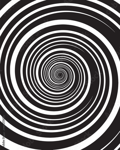  Black nad white abstract rotated lines.vortex form. Geometric art. Design element. Digital image with a psychedelic stripes.Design element for prints, web, template