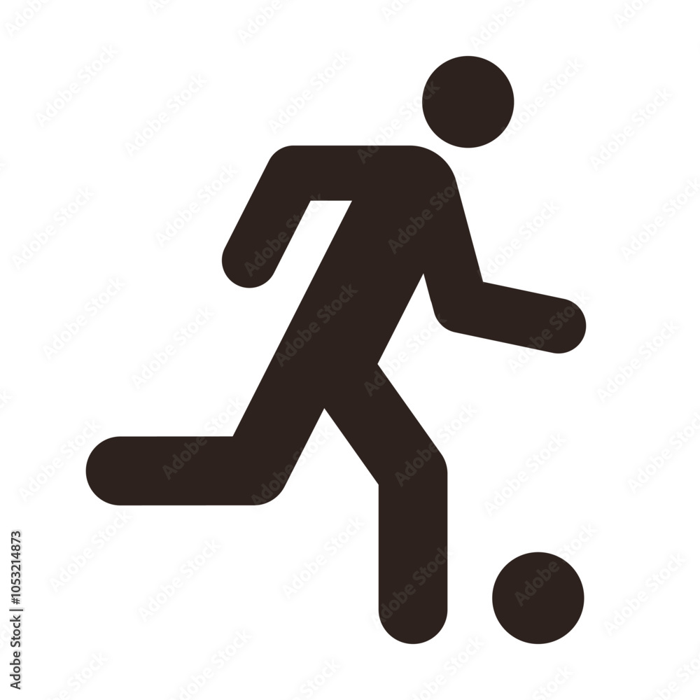 Playing football icon, soccer player sign Playing football icon, soccer player sign