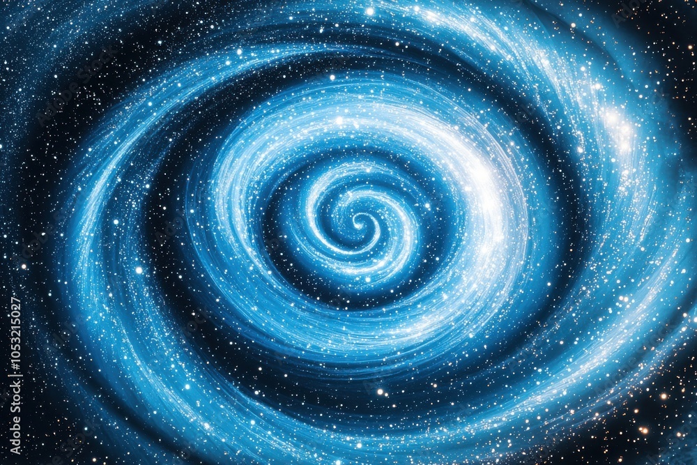An artistic depiction of a swirling galaxy, showcasing vibrant blue hues and sparkling stars, evoking a sense of wonder about the universe. An artistic depiction of a swirling galaxy, showcasing vibrant blue hues and sparkling stars, evoking a sense of wonder about the universe.