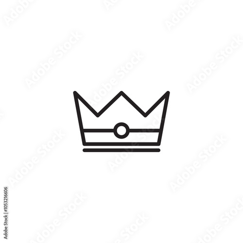 A simple line drawing of a crown with five peaks. The central peak is slightly rounded and taller, topped with a small circle.