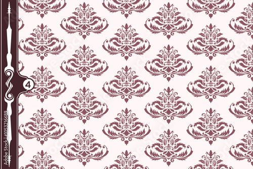 damask, pattern, wallpaper, seamless, vector, ornament, floral, vintage, texture, design, decoration, purple, decor, illustration, pink, antique, flower, textile, art, victorian, backdrop, fabric, bac