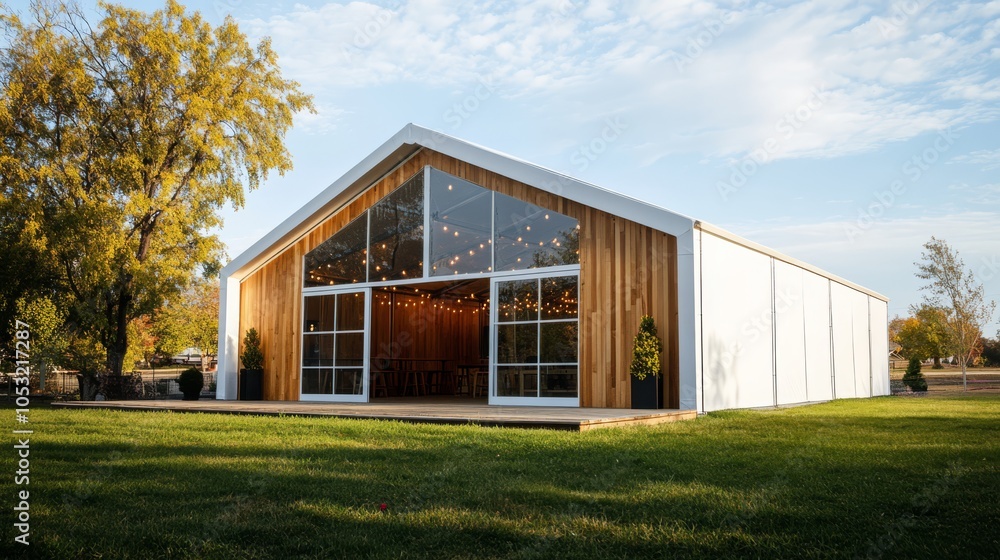 Obraz premium Modern Barn Venue:Rustic Elegance Meets Contemporary Design