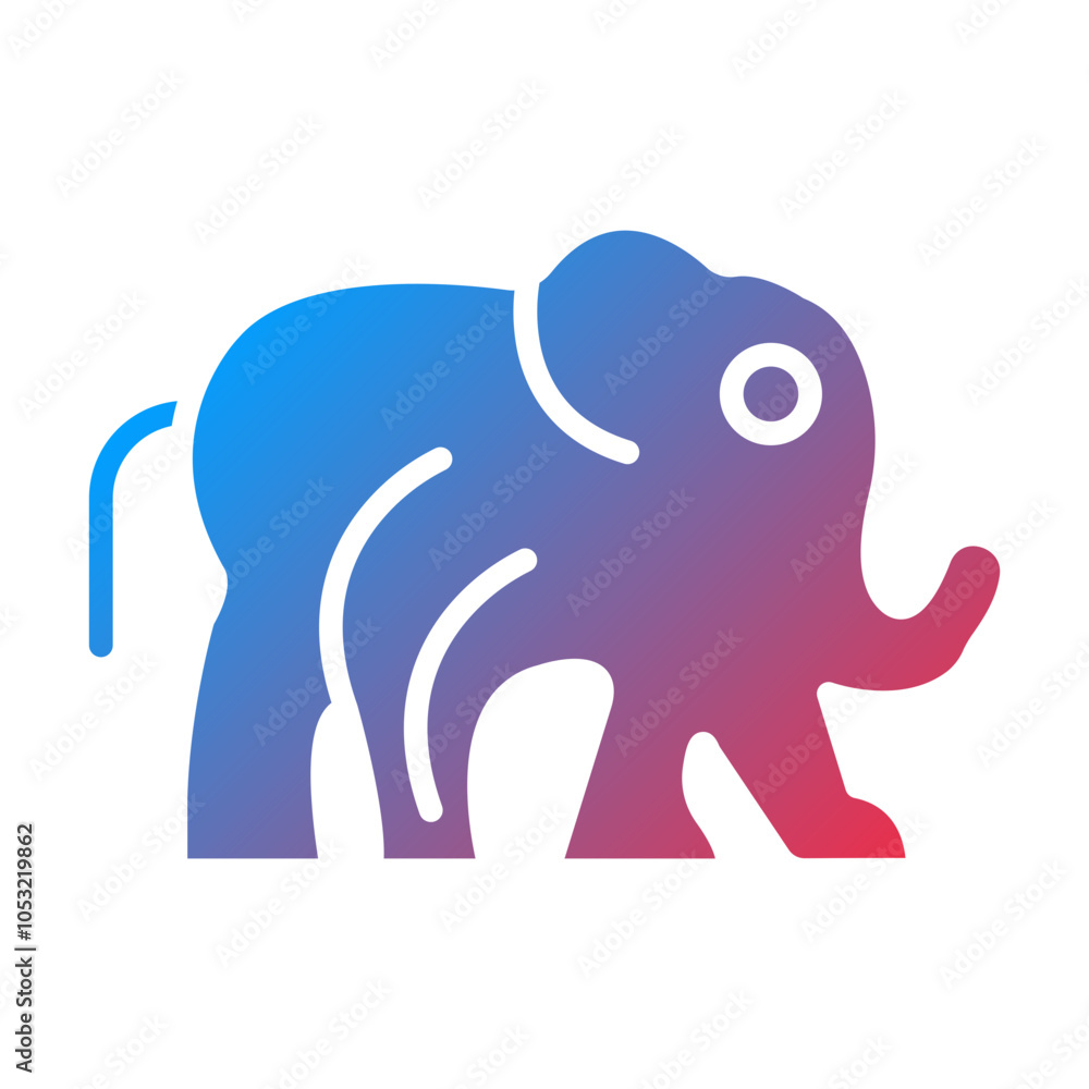 Fototapeta premium Elephant icon style