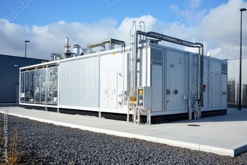 CCS facility with CO2 capture technology cutting emissions from power plants and industries, driving green innovation for environmental sustainability. photo