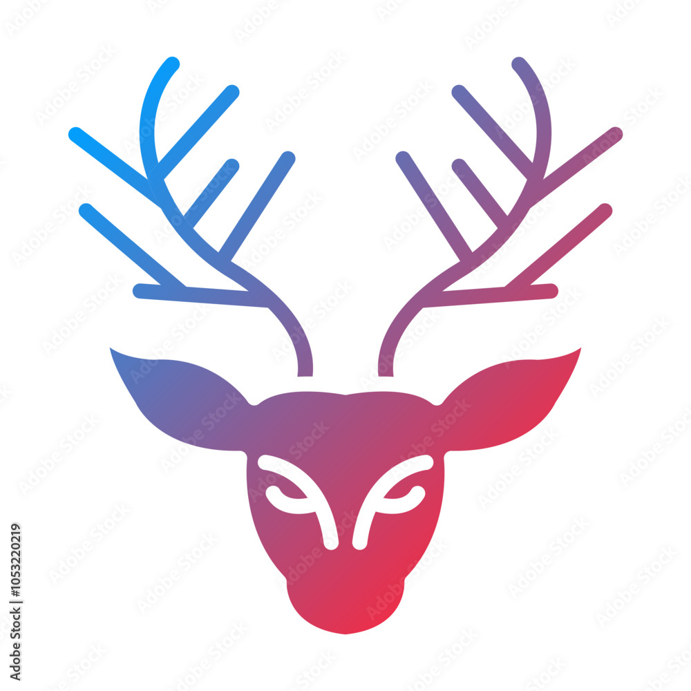 Fototapeta premium Reindeer icon style