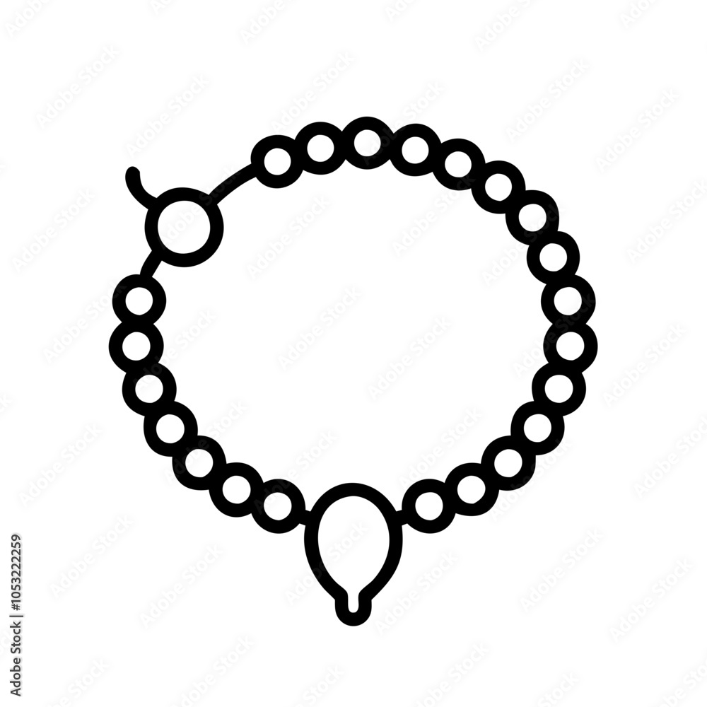 Fototapeta premium Exquisite Beading Icon Line Art Design for Jewelry and Crafting
