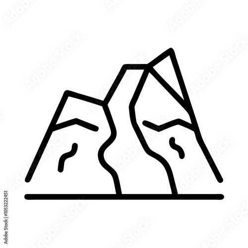 Geology Icon Line Art , Detailed Symbols of Earth Science in Minimalist Style
