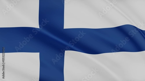 4K Flag Finland Realistic Waving Wind video