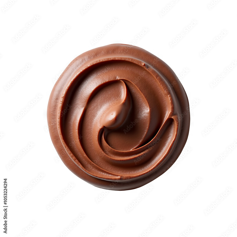 custom made wallpaper toronto digitalUltra-realistic UHD photo of chocolate mousse isolated on a transparent background, presented from above with clear contours and lifelike precision for an appealing dessert display.
