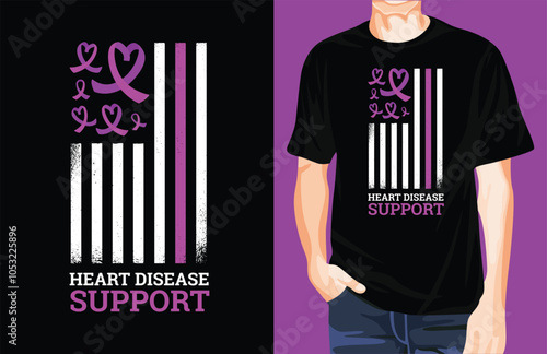 Heart Disease Support t-shirt design