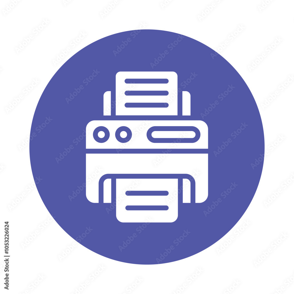 Printer vector Gylph Circle Design icon. Workplace Symbol on White background EPS 10 File Printer vector Gylph Circle Design icon. Workplace Symbol on White background EPS 10 File