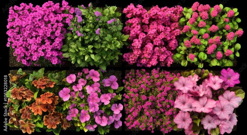 Obraz premium Collection of Cut Out Garden Flowers