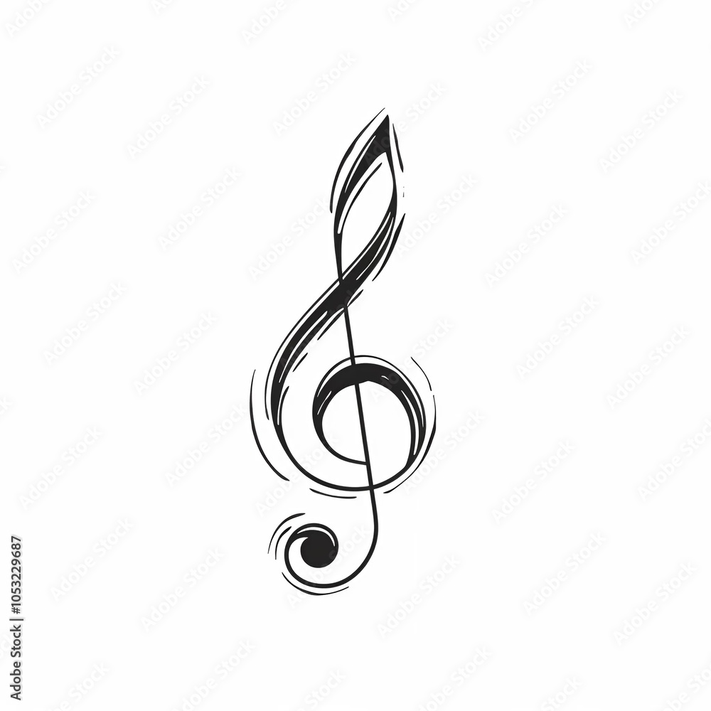 Obraz premium treble clef on white background