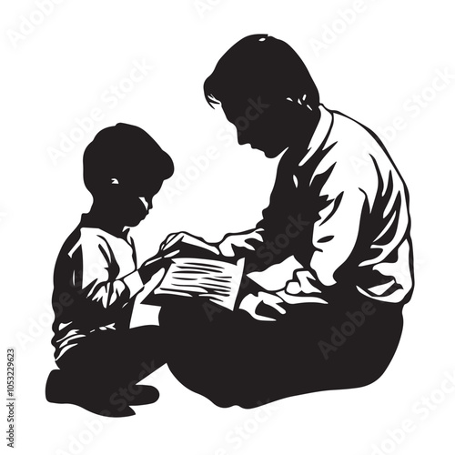 parent reading a book