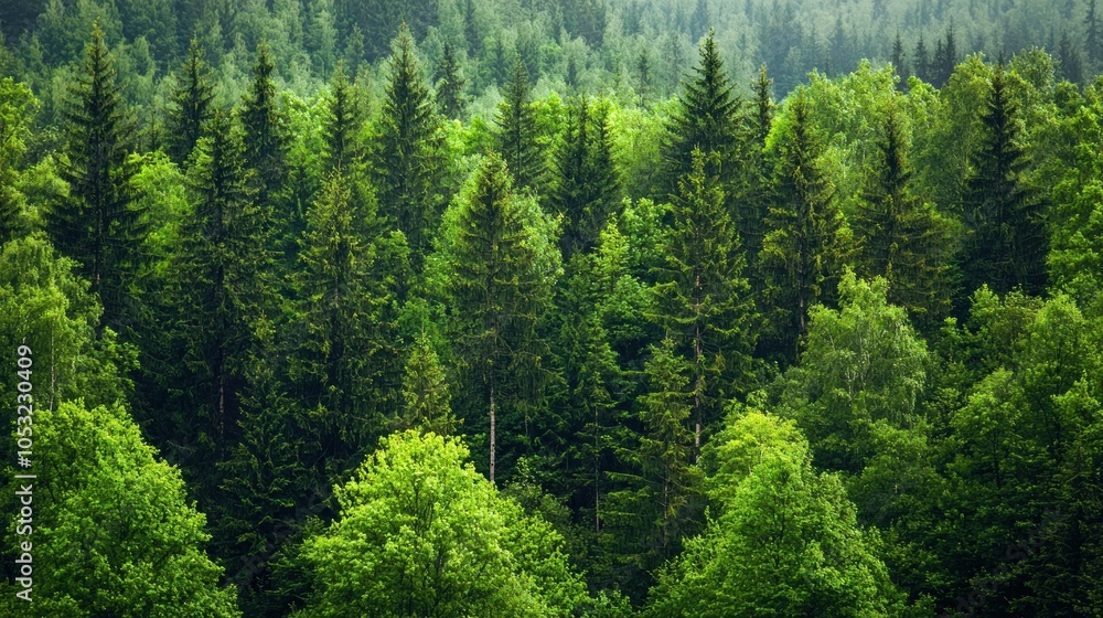 Green trees in the forest isolated on white background Green trees in the forest isolated on white background