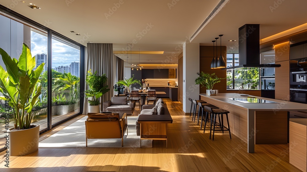 Luxury apartment interior with contemporary furniture Luxury apartment interior with contemporary furniture