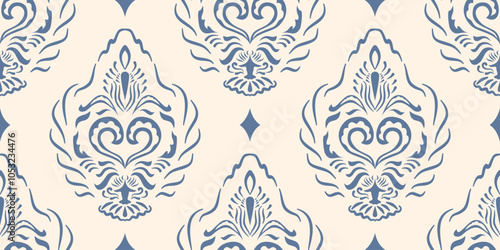 Ethnic ikat seamless pattern.beautiful pattern. floral embroidery, bohemian style, abstract flower art print. ethnic ikat abstract art. seamless fabric. ikat design for fabric, wallpaper, clothing.