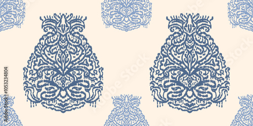 Ethnic ikat seamless pattern.beautiful pattern. floral embroidery, bohemian style, abstract flower art print. ethnic ikat abstract art. seamless fabric. ikat design for fabric, wallpaper, clothing.