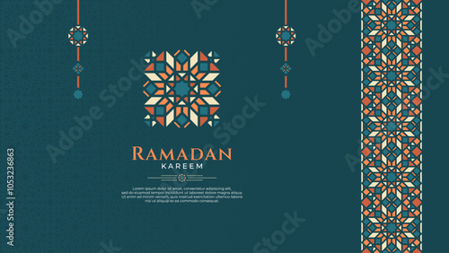 Oriental Green Pastel Background Design for Culture or Islamic Theme, Specially for Ramadan or Eid Mubarak