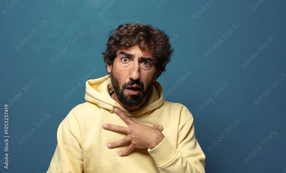 feeling shocked, astonished and surprised, with hand on chest and open mouth, saying who, me? feeling shocked, astonished and surprised, with hand on chest and open mouth, saying who, me?