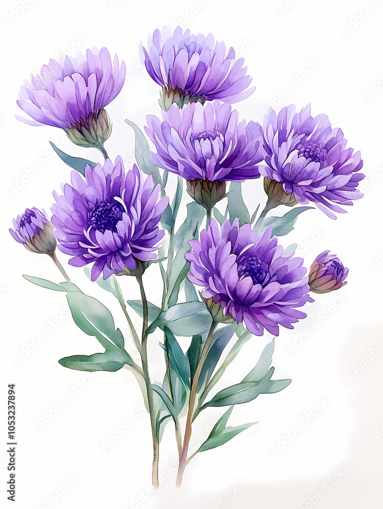 Obraz premium purple flowers on white 