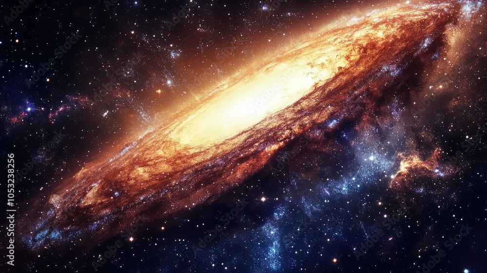 A mesmerizing view of an ancient galaxy, where luminous stars and nebulae blend into a tapestry of colors that tell stories of the past A mesmerizing view of an ancient galaxy, where luminous stars and nebulae blend into a tapestry of colors that tell stories of the past
