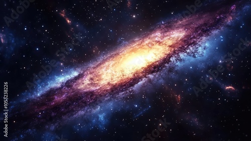 Wallpaper Mural A mesmerizing view of an ancient galaxy, where luminous stars and nebulae blend into a tapestry of colors that tell stories of the past Torontodigital.ca